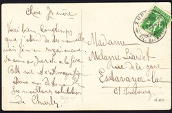 1909 gelaufene Ansichtskarte, Zürich. Luftschiffe über ...