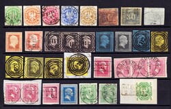 1850/1867 Preussen Lot mit Stempelvariationen. Paare, 3er Streifen ...