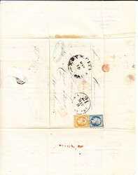 1855 Faltbrief mit Schiff "HERMANN" aus Le Havre über New York nach ...