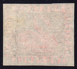 1860, Two pence orange-vermilion, vollrandig, ohne Gummi. Sauber