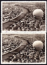 1932 Gordon Bennet Wettfliegen. 4 Ansichtskarten wovon 2 offizielle ...