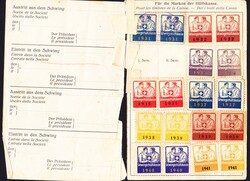 1931/1946 Schwinger-Hülfskasse, 26 Jahresbeitragsmarken auf losen ...