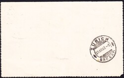 1907 Ganzsachen-teil, rückseitig mit Ankunftsstempel Zürich. ...