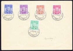 1944, 1. Tags Brief, komplette Serie mit kleinem 2Kreis-Stempel 20.V ...