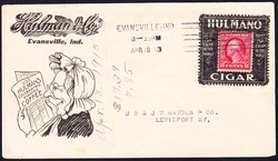 1913 Brief der Firma HULMANO Zigarren aus Evansville nach Lewisport. ...