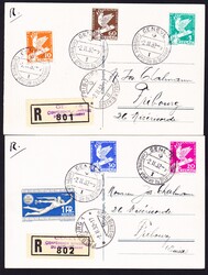 1932 Abrüstungskonferenz, Gedenkmarken Serie auf 2 eingeschriebenen ...