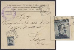 1910 Mai. 13. Brief aus TRIPOLI LIBYEN nach Palermo Italien. ...