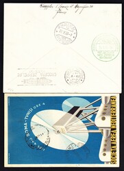 1933 Zeppelin Serie auf 3 Briefen und 2 Ansichtskarten, Romfahrt. ...