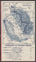 Falt-Broschüre der TÖSSTHALBAHN. Illustriert mit Streckenübersicht ...