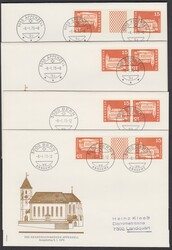 1973 - 1976 Kehrdrucke + Zwischenstege, Dauermarken Geneve und ...