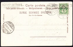 1901 gelaufene AK aus St. Antönien mit Kurhäuser. Stabstempel RÜTI ...