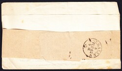 1862 1 Kr schwarz im Paar auf Brief "Ankündigung eines Vertreters" ...