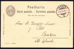 1897 5 Rp Ganzsachen Postkarte, Luftkurort TROGEN. Gestempelt TROGEN ...