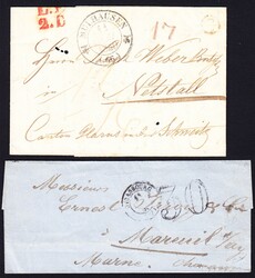 1840/1858 2 Vorphila Briefe wovon Mülhausen nach Netstal (Glarus) ...
