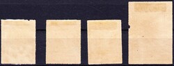 1916 ungezähnte Marken 2 1/2h, 7 1/2h, (2), und 1 Rupie. III Type 1, ...
