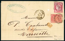 N°57 OB GC 5080, C. ALEXANDRIE et Egypte N°11A OB C. POSTE ...
