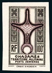 Ghadamès, PA N°1/2a*, non dentelés, 2 valeurs TB (Estimate 100€)