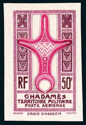 Ghadamès, PA N°1/2a*, non dentelés, 2 valeurs TB (Estimate 100€)
