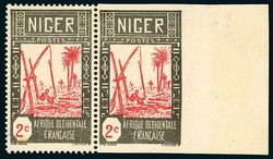 Niger, N°29* en paire, non dentelé accidentel tenant à normal, ...