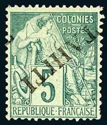 Tahiti, N°10a* (surcharge renversée) et N°33b* (double surcharge), ...