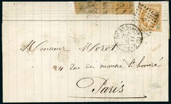 N°13A surchargé en bleu "DUCEL" OB losange D sur lettre locale de ...