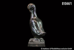 Karl Korschann (1872-1943) Ente, schwarzpatiniertes Gusseisen, auf ...