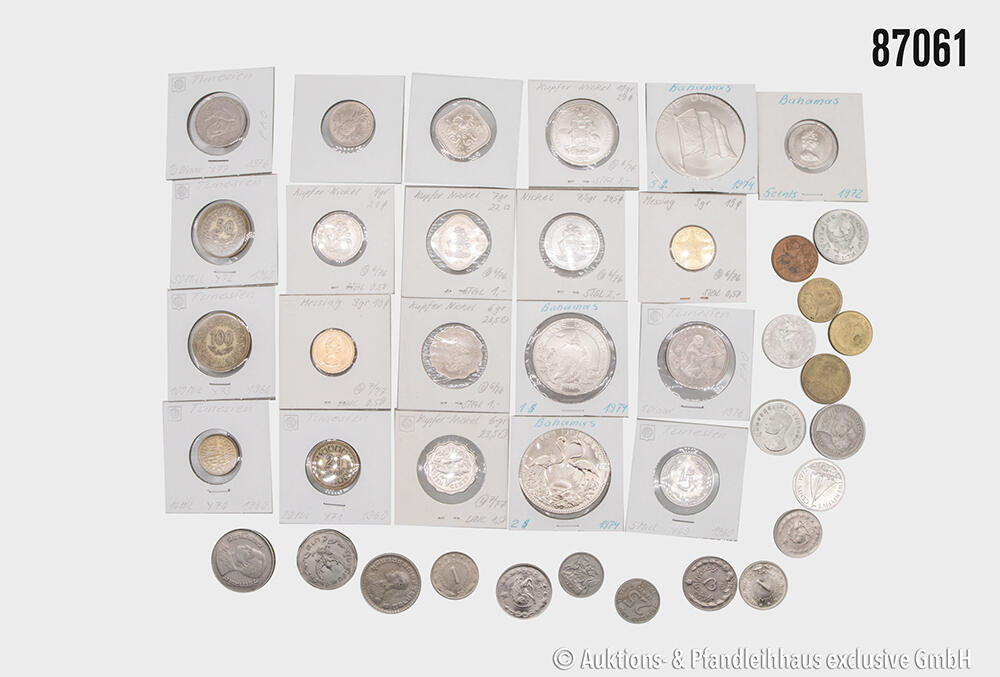 Bahamas Konvolut 15 Münzen, 1972-74, + 25 weitere Iran, Thailand u.a ...
