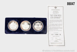 BRD Konvolut 3 Silbermedaillen im Etui Deutschland 1990, 1x ...
