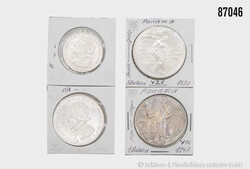 Panama Konvolut 4 Münzen, 1/2 Balboa 12,53 g, + 1 Balboa 1953 u.1 ...
