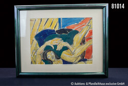 Franziskus Dellgruen (/1901 - 1984) Die Umklammerung, Aquarell und ...