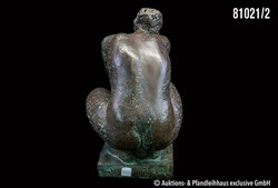 Maren Lipp zugeschrieben (1926 Hamburg - ebd. 2015) Hockende, Bronze, ...