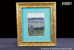 Otto Heinrich (1891 Berlin - 1967 Potsdam) Arbeiter am See, Aquarell ...