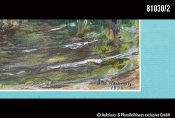 Otto Heinrich (1891 Berlin - 1967 Potsdam) Arbeiter am See, Aquarell ...