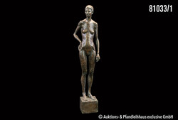 Unbekannter Bildhauer Damenakt, Bronze, teils braun patiniert, auf ...