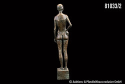 Unbekannter Bildhauer Damenakt, Bronze, teils braun patiniert, auf ...