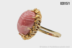 Schmuck-Set mit Rhodochrositen, Goldring 585er GG, Gesamtgewicht ca. ...