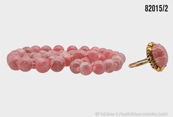 Schmuck-Set mit Rhodochrositen, Goldring 585er GG, Gesamtgewicht ca. ...