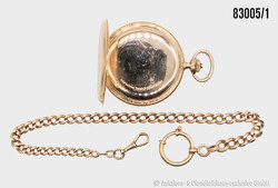 Taschenuhr mit Uhrenkette, beides 585er GG, Gewicht Uhrenkette 32,1 g ...