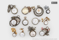 Konv. 12 versch. Taschenuhren, teilw. mit Stempelung "0.800", u. a. 1 ...