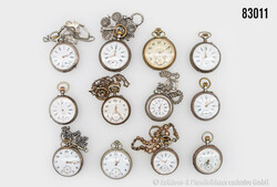 Konv. 12 versch. Taschenuhren, teilw. mit Stempelung "0.800", u. a. 1 ...