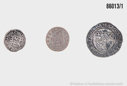 Altdeutschland Konvolut 3 Münzen, 1x 1 Albus Philip Christopher v. ...