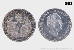 Kaiserreich Sachsen Ausbeutetaler 1854 Friedrich August, Silber 750, ...