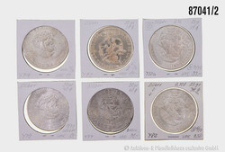 Mexiko Konvolut 6 Münzen 10 u. 25 Pesos, 1955-1968, verschiedene ...