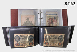 Konvolut Banknoten Kaiserreich bis Inflation in 4 Alben, insg. ca. ...