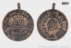 Preußen Kriegsdenkmünze 1815 den tapferen Kriegern, etwas berieben ...