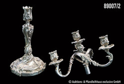 Dekorativer Kandelaber, Silber, gestempelt Dianakopfpunze und ...