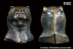 Gernot Rumpf (geb. 1941) Bronzeskulptur "Pfälzer Löwe", am Boden ...