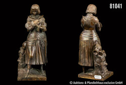 Bronzefigur der Jeanne d'Arc/ Marie Orléans, Bronze, dunkel ...