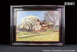 Albin Schlehahn (1870 Eichigt - Jößnitz 1939 ) Gehöft im Frühling ...