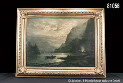 Sophus Jacobsen (1833 Fredrikshald - 1912 Düsseldorf) Seenlandschaft ...